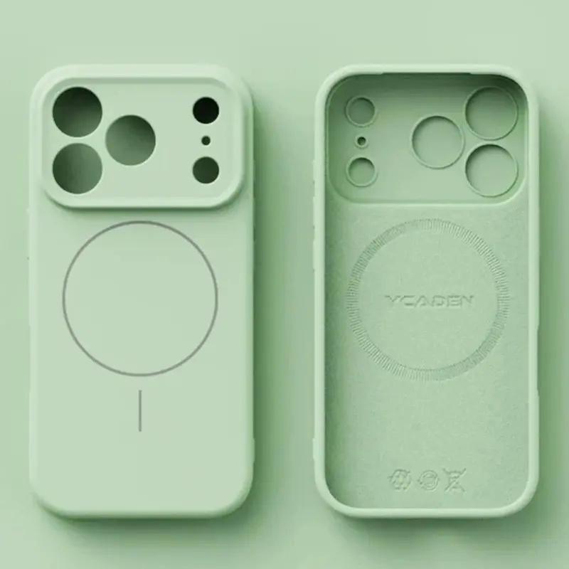 Solid Gray Silicone Magsafe Phone Case phone case, view 13
