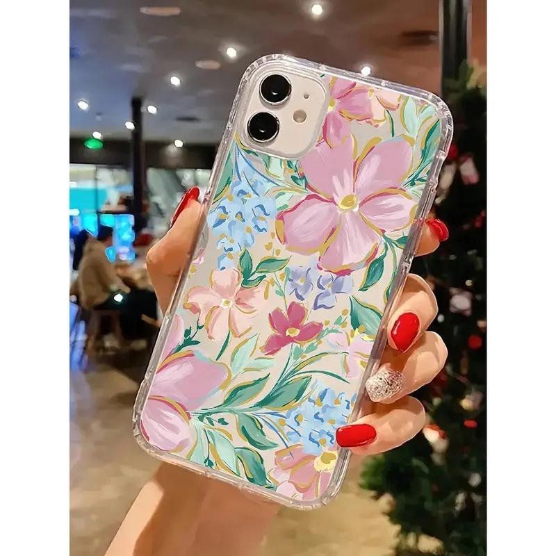 Floral Pattern 1-Pack Transparent Floral Design phone case, view 1
