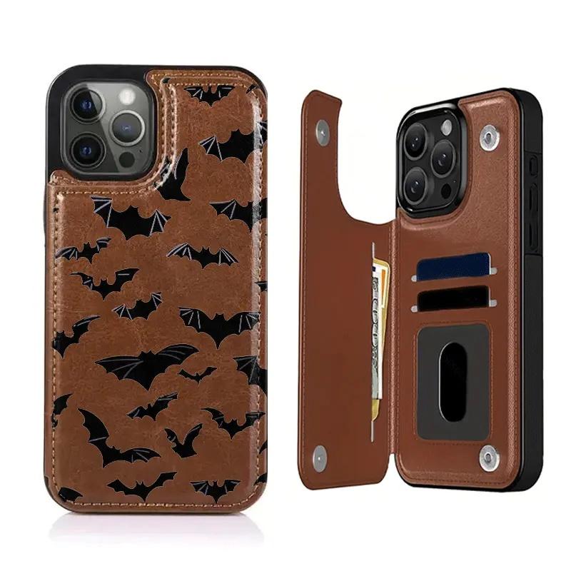 Bat Print Wallet Iphone Case phone case, view 1