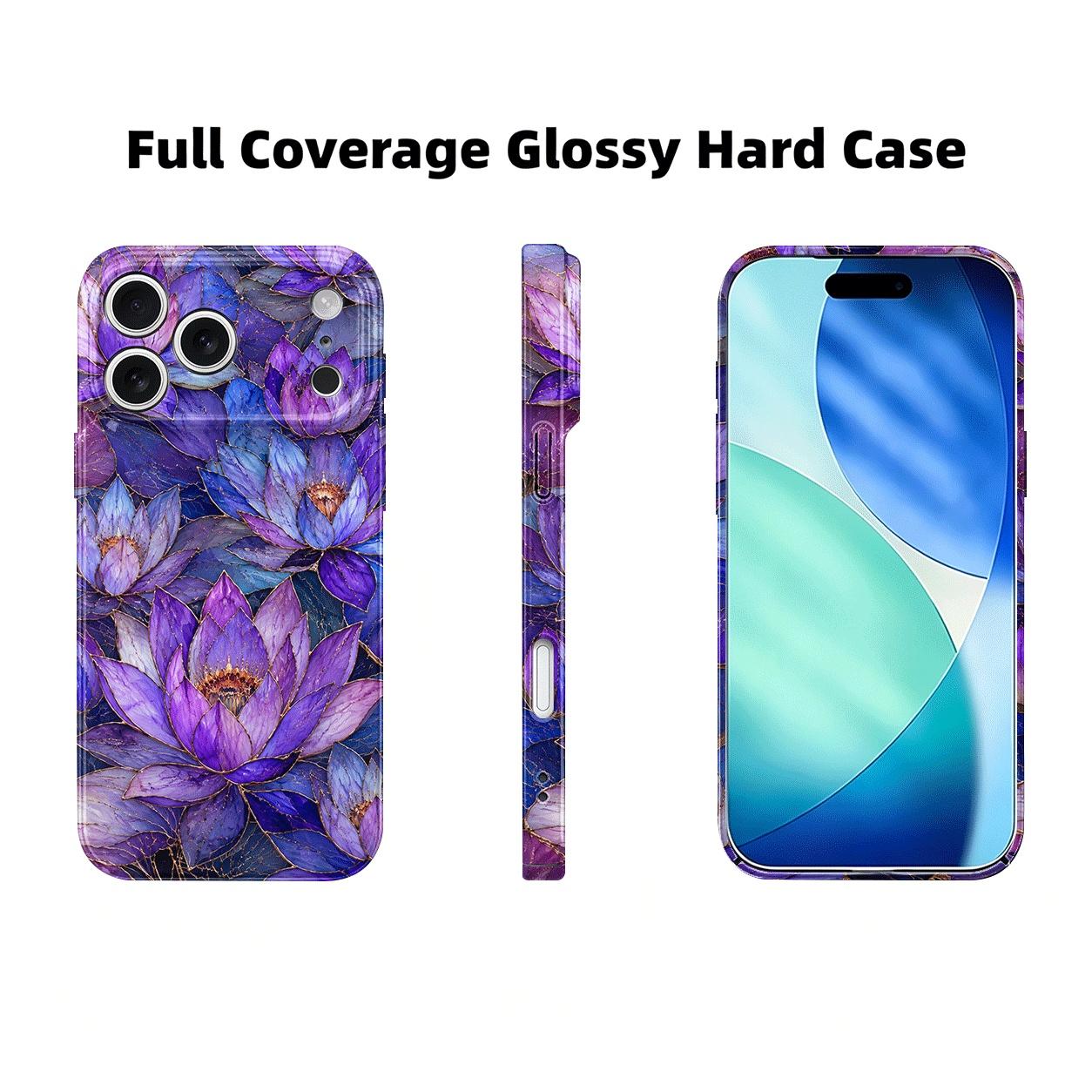 Purple Lotus Floral Magnetic Compatible phone case, view 5