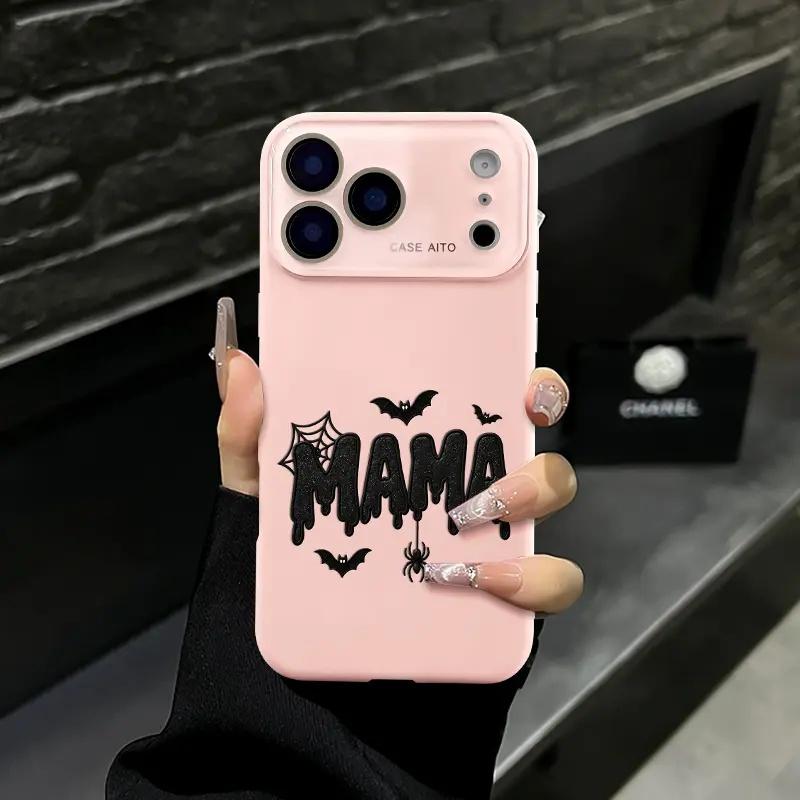 Halloween MAMA Drip Bat Spider Blush Pink phone case, view 1