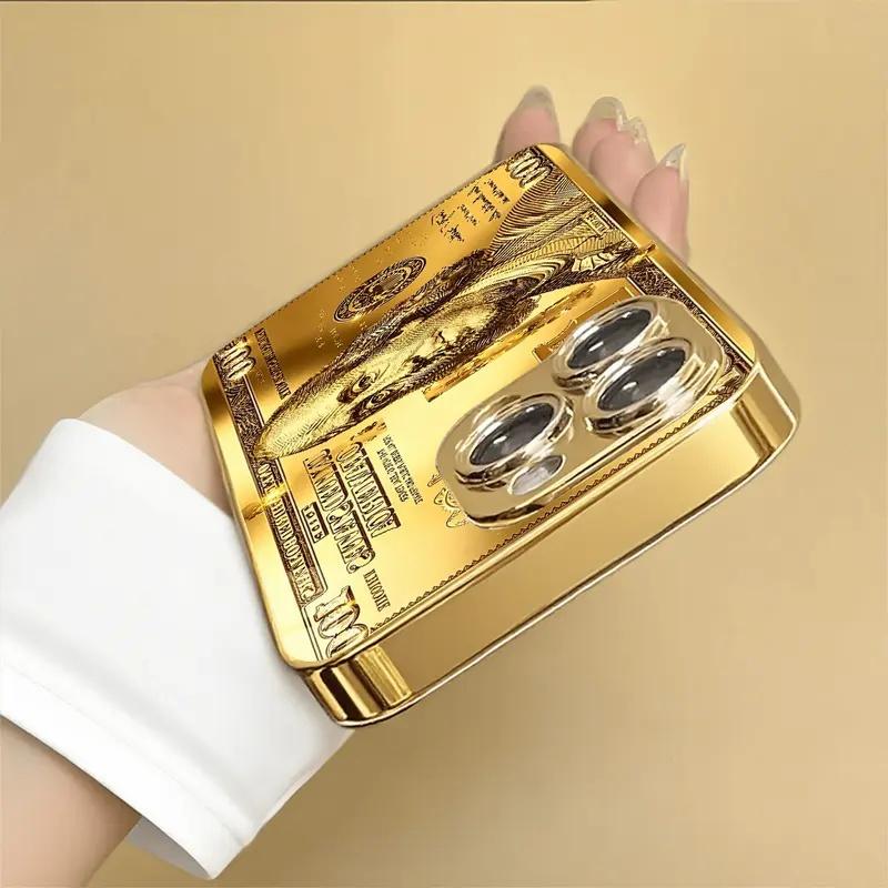 Gold 100 Dollar Bill Phone Case phone case, view 3