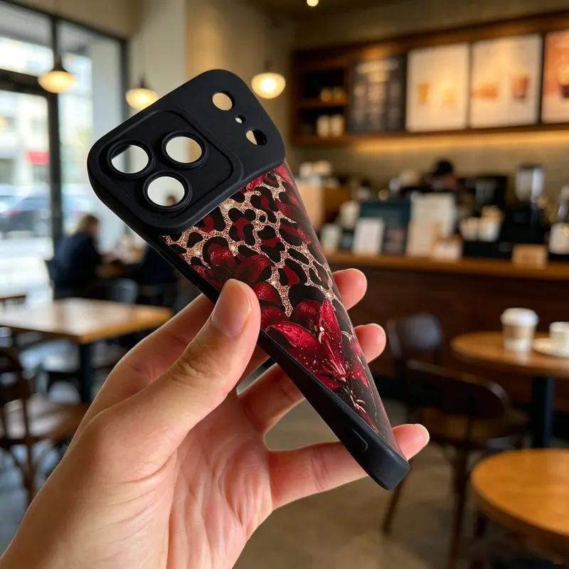 Floral Leopard Phone Case phone case, view 3