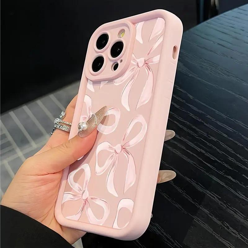 Pink Bow Print Phone Case phone case, view 2