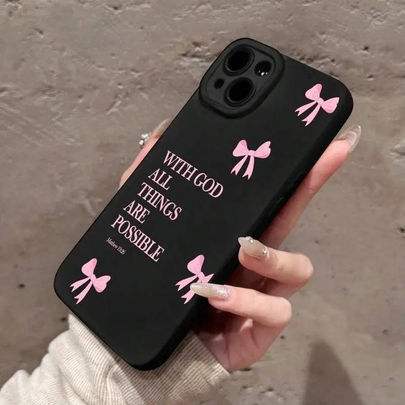 Black Coquette Bow Iphone Case phone case, view 4
