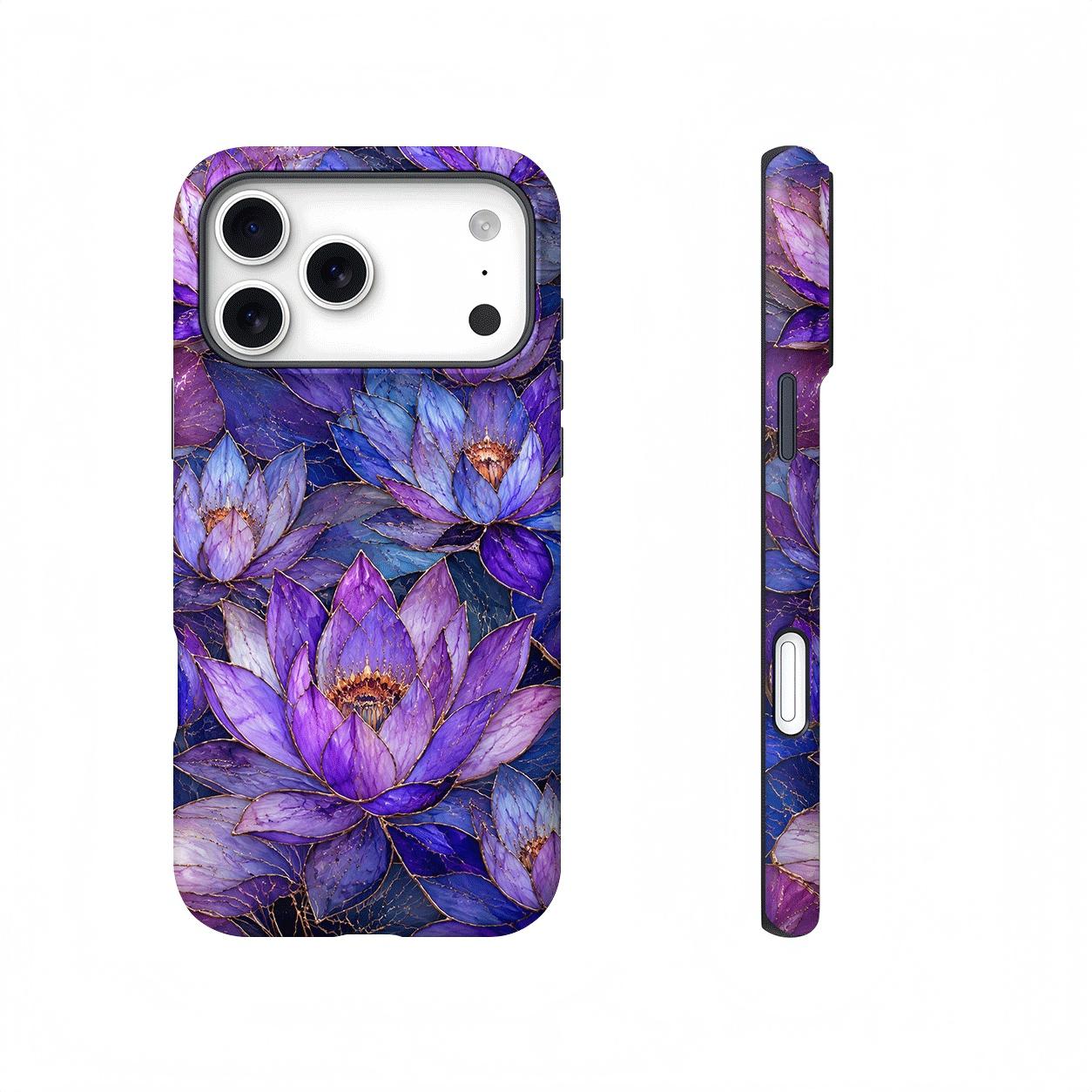 Purple Lotus Floral Magnetic Compatible phone case, view 1