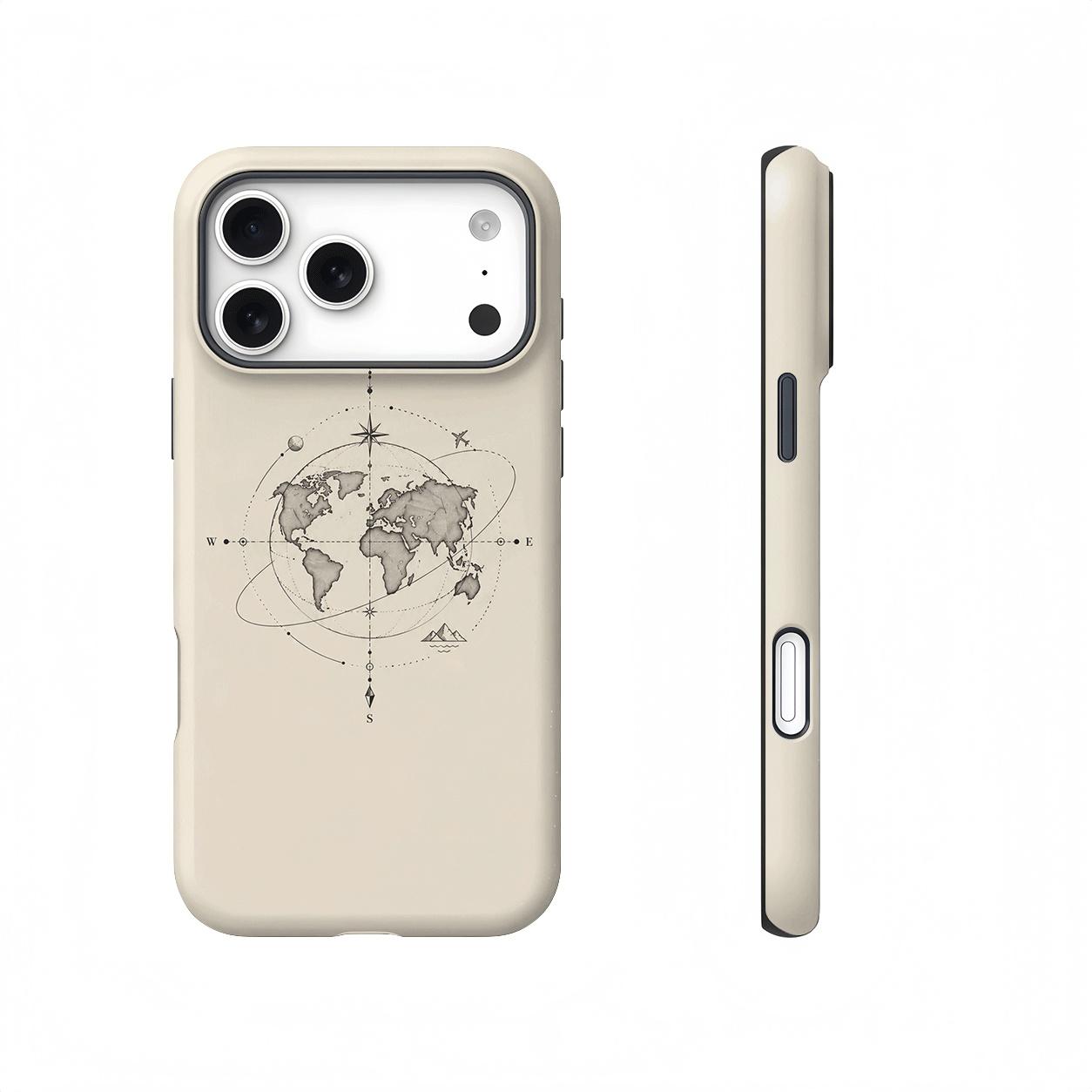 Vintage World Map Magnetic phone case, view 1