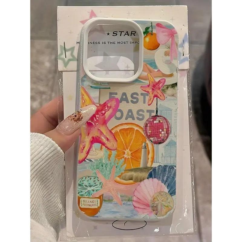 Ocean Elements Bow And Coconut Pattern phone case, view 1