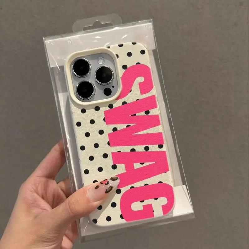 Black Polka Dot Swag 1-Piece Transparent phone case, view 1