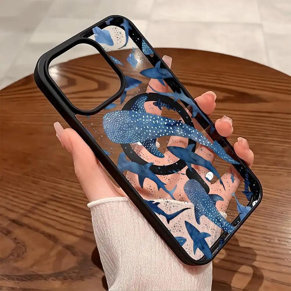 Blue Magnetic Clear Iphone Case phone case, view 8